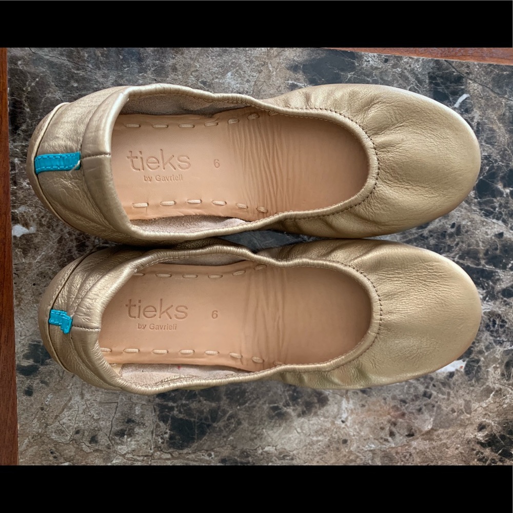 Size 6 Metallic Gold Tieks- worn twice!